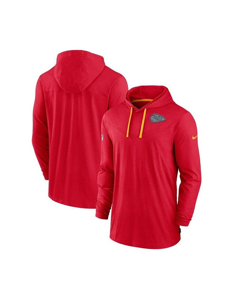 Men's Red Kansas City Chiefs Sideline Pop Performance Pullover Long Sleeve Hoodie T-shirt $37.60 T-Shirts