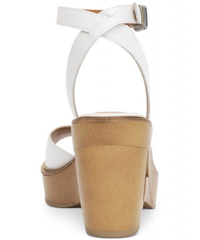 Women's Wyndin Ankle-Strap Platform Wedge Sandals White $41.28 Shoes