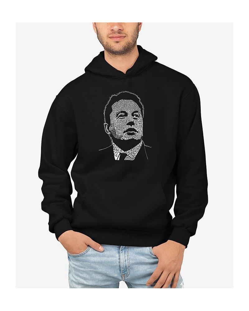 Men's Elon Musk Word Art Hooded Sweatshirt Black $24.60 Sweatshirt