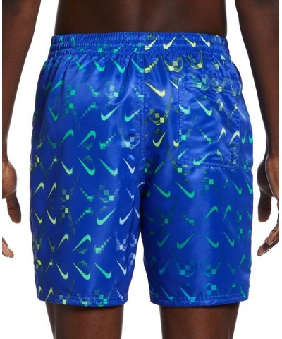 Men's Lap Digi Swoosh OmbrÉ Logo-Print 7" Swim Trunks Blue $33.92 Swimsuits