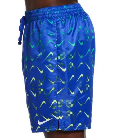 Men's Lap Digi Swoosh OmbrÉ Logo-Print 7" Swim Trunks Blue $33.92 Swimsuits