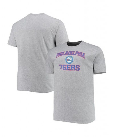 Men's Heathered Gray Philadelphia 76ers Big and Tall Heart and Soul T-shirt $29.99 T-Shirts