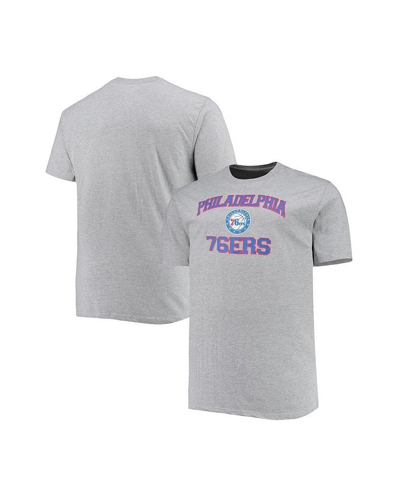 Men's Heathered Gray Philadelphia 76ers Big and Tall Heart and Soul T-shirt $29.99 T-Shirts