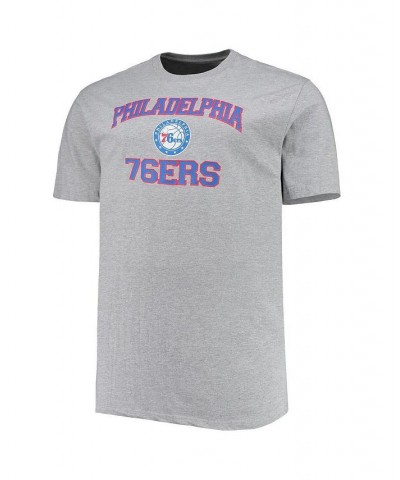 Men's Heathered Gray Philadelphia 76ers Big and Tall Heart and Soul T-shirt $29.99 T-Shirts