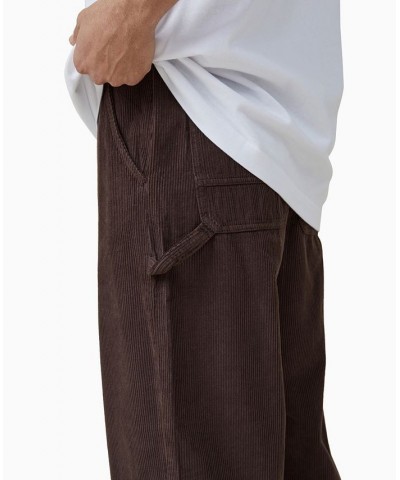 Men's Flat Front Loose Fit Pants Brown $29.40 Pants