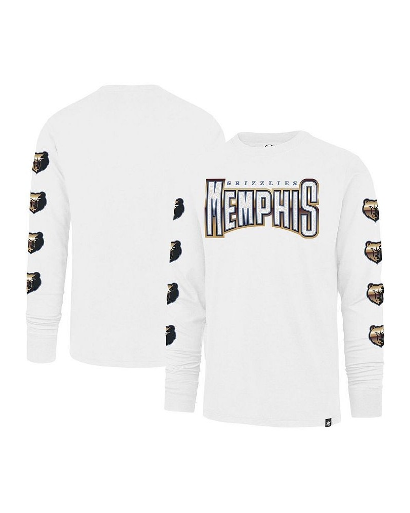 Men's White Memphis Grizzlies City Edition Downtown Franklin Long Sleeve T-shirt $31.36 T-Shirts