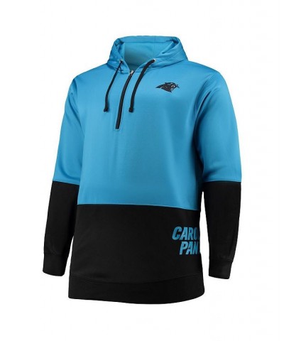 Men's Blue, Black Carolina Panthers Big and Tall Quarter-Zip Hoodie $46.00 Sweatshirt