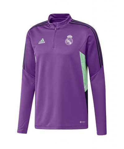 Men's Purple Real Madrid Training AEROREADY Quarter-Zip Top $30.66 Tops