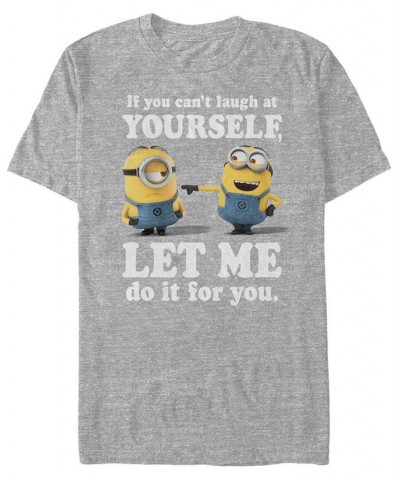 Minions Men's Laugh At Yourself Short Sleeve T-Shirt Gray $20.29 T-Shirts