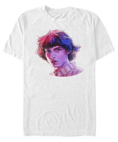 Men's Stranger Things Mike Big Face Short Sleeve T-shirt White $19.94 T-Shirts