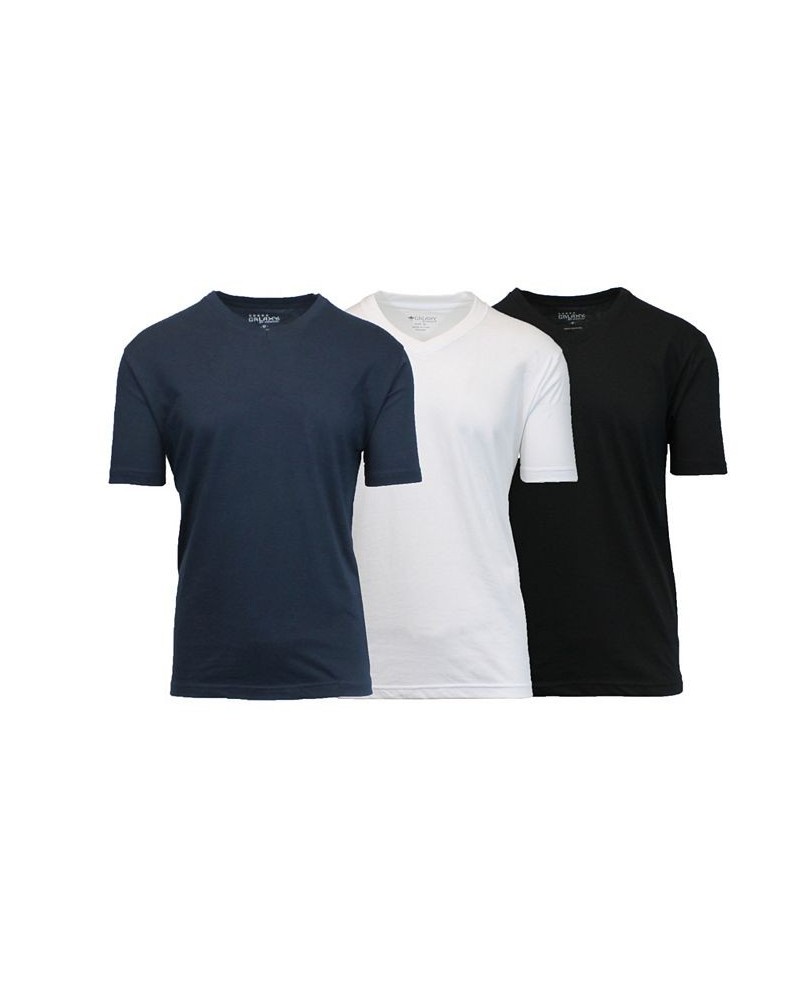 Men's Short Sleeve V-Neck T-shirt, Pack of 3 Black-White-Navy Tan/Beige $23.20 T-Shirts