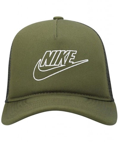 Men's Olive Logo Classic99 Futura Trucker Snapback Hat $18.55 Hats