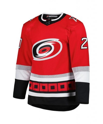 Men's Sebastian Aho Red Carolina Hurricanes 25th Anniversary Authentic Pro Primegreen Player Jersey $93.60 Jersey