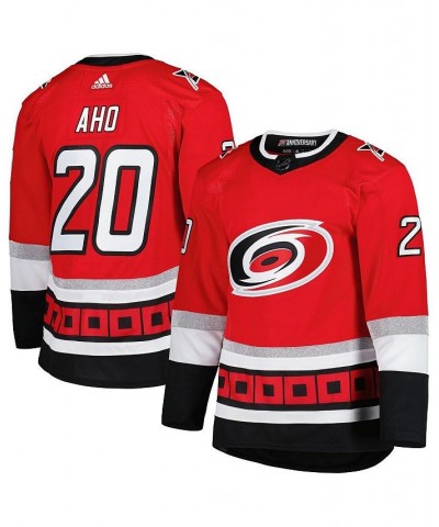 Men's Sebastian Aho Red Carolina Hurricanes 25th Anniversary Authentic Pro Primegreen Player Jersey $93.60 Jersey