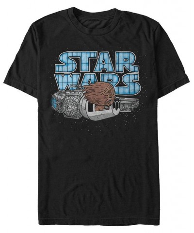 Star Wars Men's Classic Cute Chewbacca Hair In The Wind Short Sleeve T-Shirt Black $14.70 T-Shirts