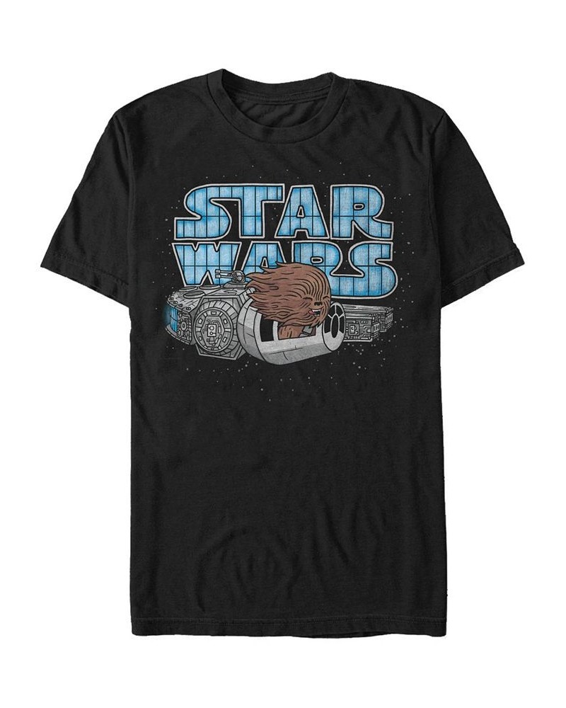 Star Wars Men's Classic Cute Chewbacca Hair In The Wind Short Sleeve T-Shirt Black $14.70 T-Shirts