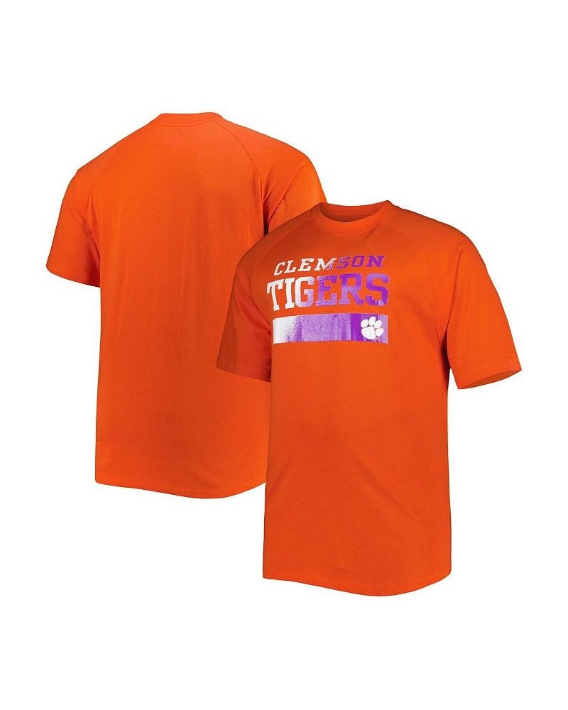 Men's Orange Clemson Tigers Big and Tall Raglan T-shirt $18.45 T-Shirts