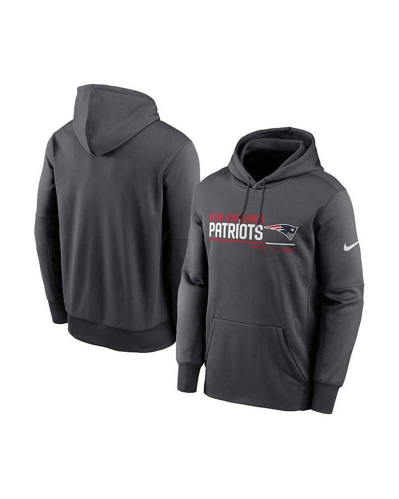 Men's Anthracite New England Patriots Prime Logo Name Split Pullover Hoodie $38.70 Sweatshirt