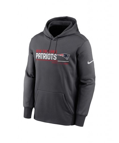 Men's Anthracite New England Patriots Prime Logo Name Split Pullover Hoodie $38.70 Sweatshirt