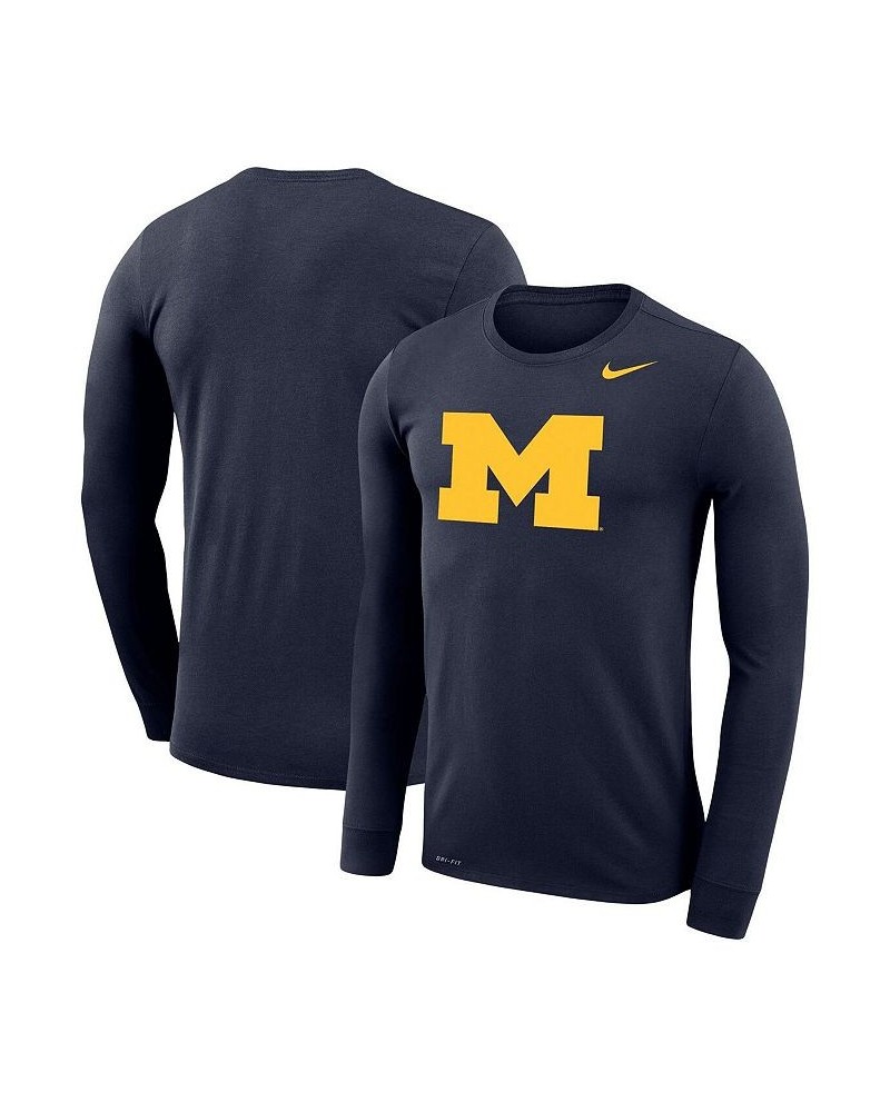 Men's Navy Michigan Wolverines Big and Tall Primary Logo Legend Performance Long Sleeve T-shirt $26.40 T-Shirts