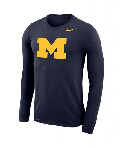 Men's Navy Michigan Wolverines Big and Tall Primary Logo Legend Performance Long Sleeve T-shirt $26.40 T-Shirts