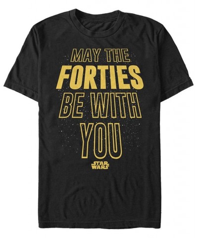 Men's Forties Be with You Short Sleeve Crew T-shirt Black $14.00 T-Shirts