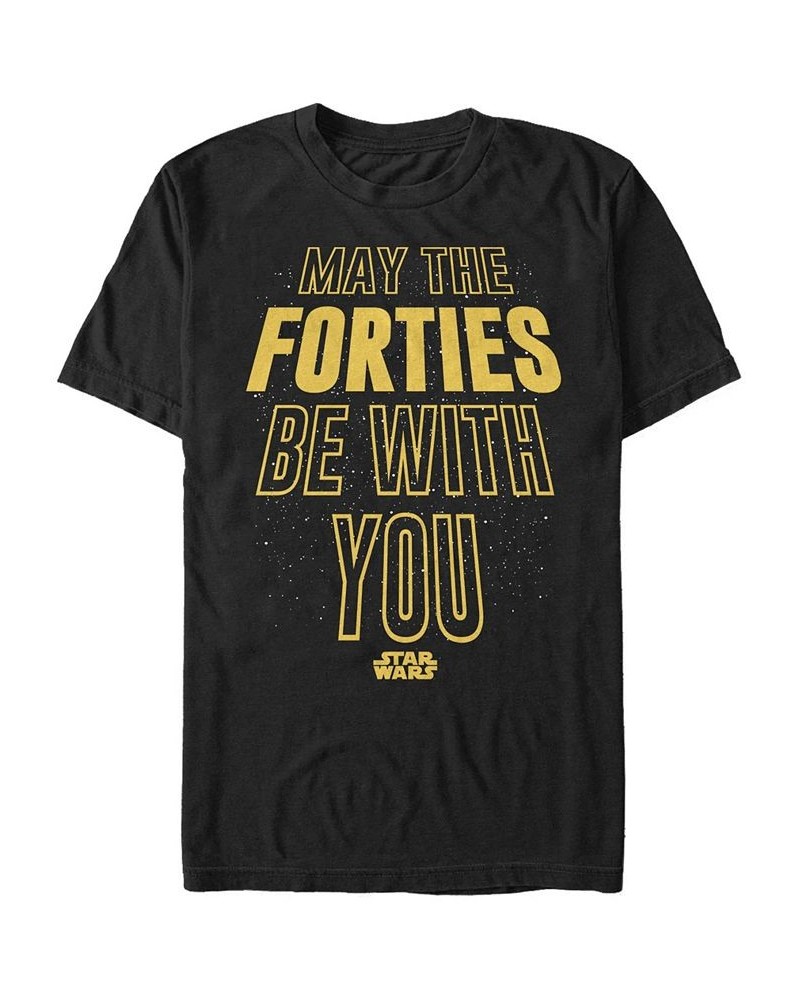 Men's Forties Be with You Short Sleeve Crew T-shirt Black $14.00 T-Shirts