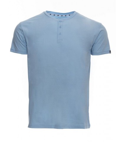 Men's Basic Henley Neck Short Sleeve T-shirt PD22 $17.39 T-Shirts