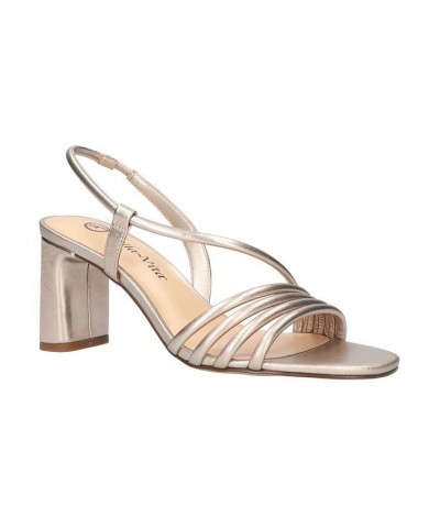 Women's Zariah Heeled Sandals Tan/Beige $38.92 Shoes