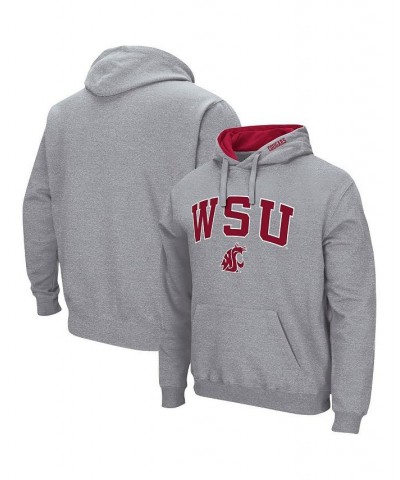 Men's Heathered Gray Washington State Cougars Arch and Logo 3.0 Pullover Hoodie $27.25 Sweatshirt