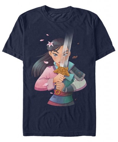 Disney Men's Mulan Anime Style Short Sleeve T-Shirt Blue $17.15 T-Shirts