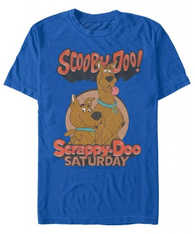 Men's Scooby Doo Saturday Doos Short Sleeve T-shirt Blue $15.40 T-Shirts