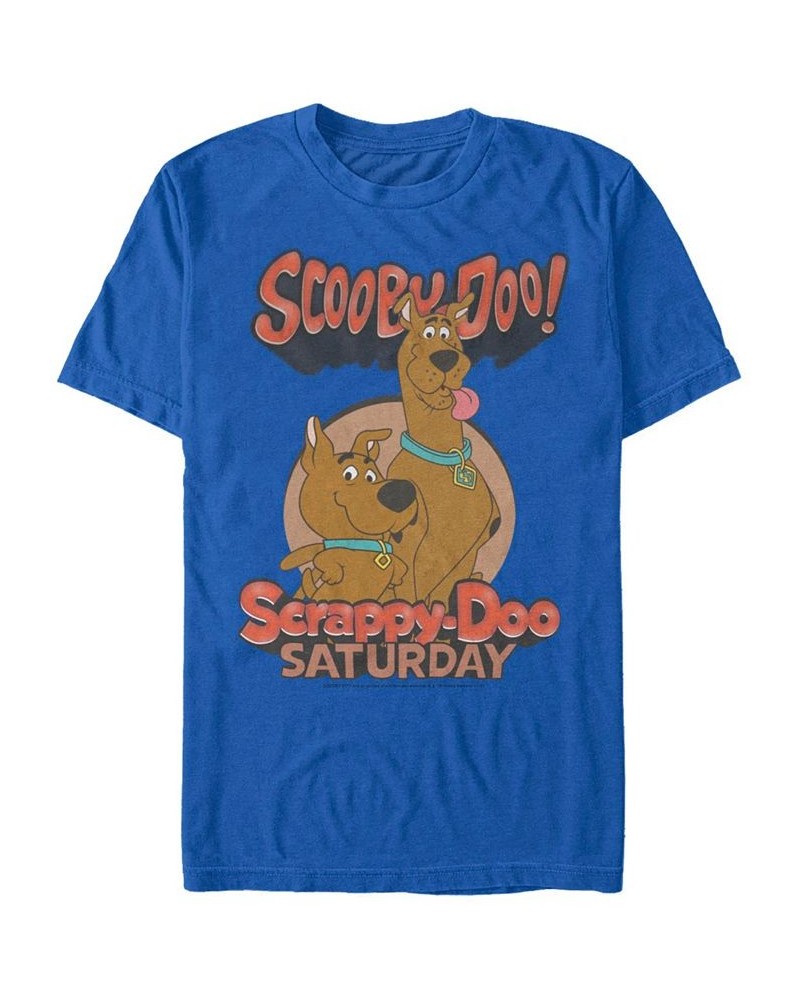 Men's Scooby Doo Saturday Doos Short Sleeve T-shirt Blue $15.40 T-Shirts