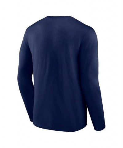 Men's Branded Navy Ole Miss Rebels Double Time 2-Hit Long Sleeve T-shirt $23.84 T-Shirts