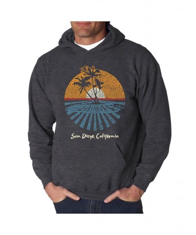 Men's Cities in San Diego Word Art Hooded Sweatshirt Gray $32.99 Sweatshirt