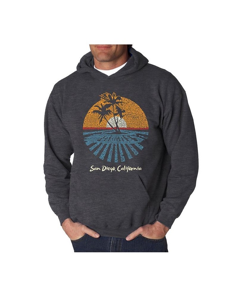 Men's Cities in San Diego Word Art Hooded Sweatshirt Gray $32.99 Sweatshirt