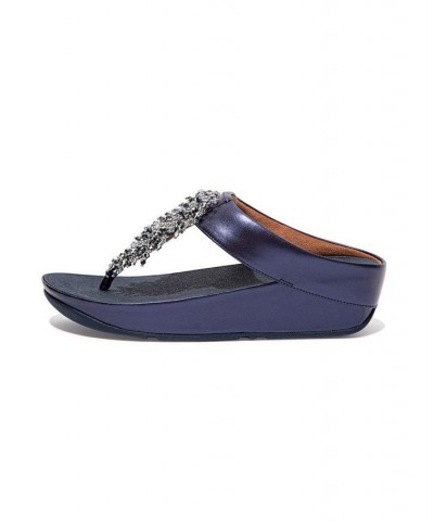 Women's Rumba Beaded Toe-Post Sandals Blue $46.80 Shoes