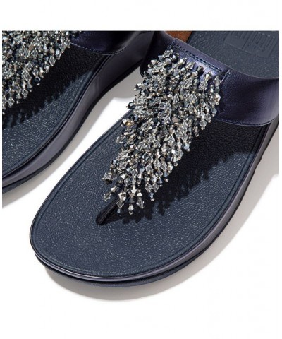 Women's Rumba Beaded Toe-Post Sandals Blue $46.80 Shoes