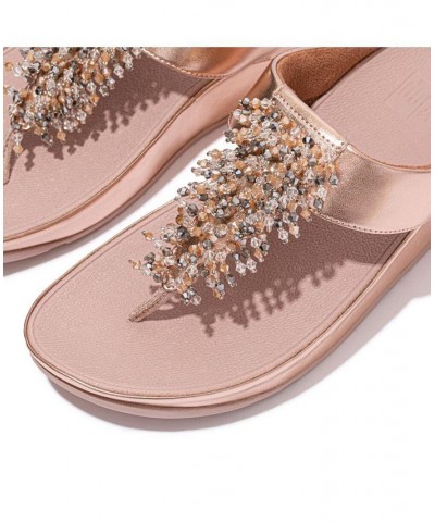 Women's Rumba Beaded Toe-Post Sandals Blue $46.80 Shoes