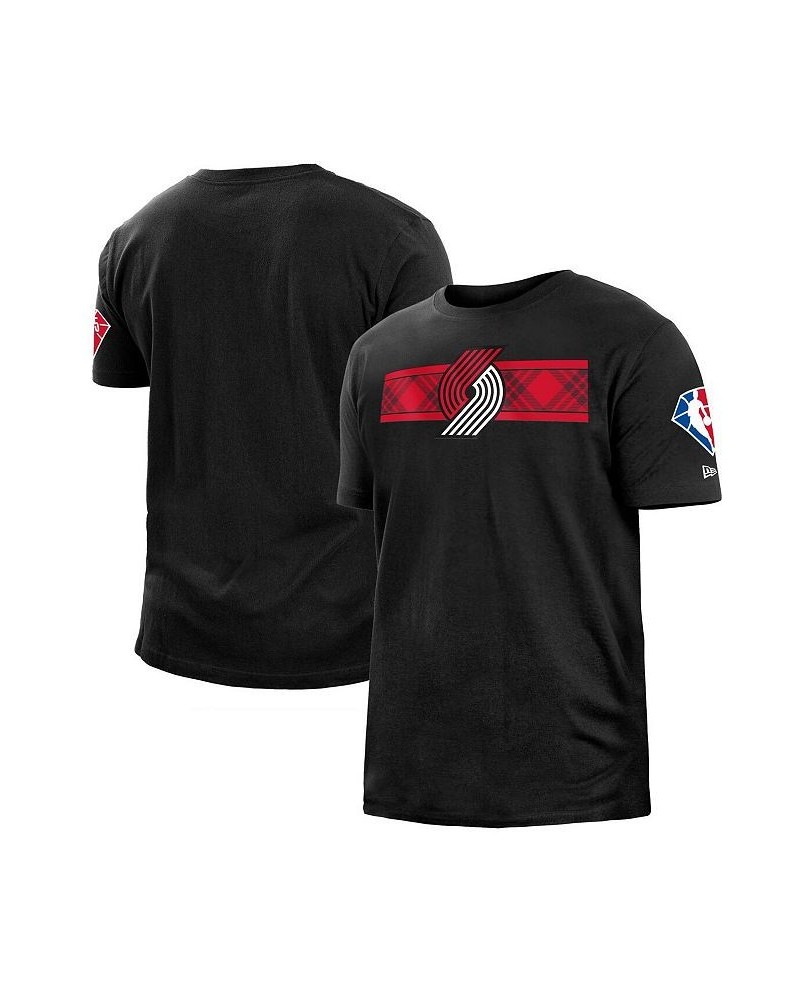 Men's Black Portland Trail Blazers 2021/22 City Edition Brushed Jersey T-shirt $18.35 T-Shirts