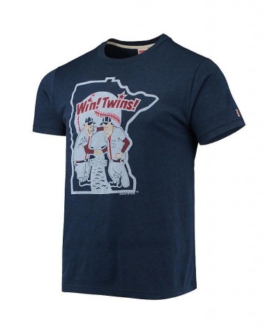 Men's Navy Minnesota Twins Hand-Drawn Logo Tri-Blend T-shirt $23.52 T-Shirts