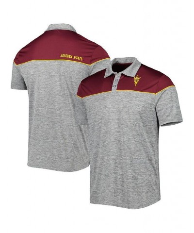 Men's Heathered Gray, Maroon Arizona State Sun Devils Birdie Polo Shirt $23.64 Polo Shirts