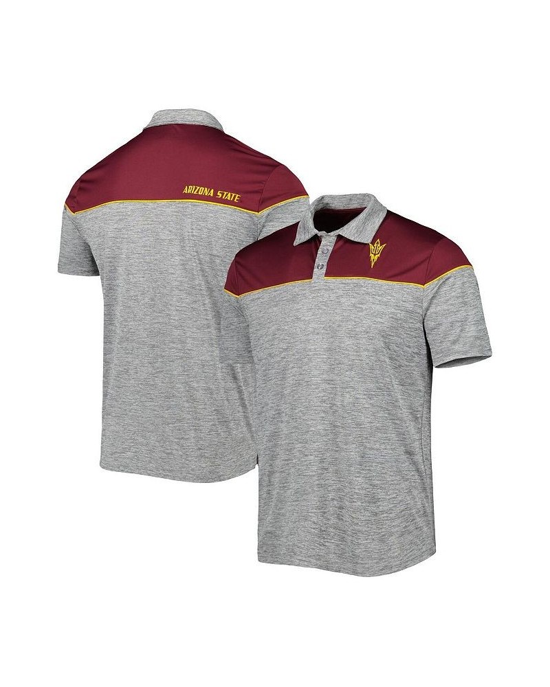 Men's Heathered Gray, Maroon Arizona State Sun Devils Birdie Polo Shirt $23.64 Polo Shirts