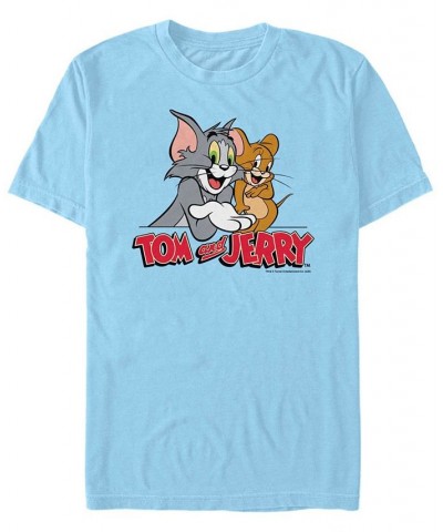 Men's Tom Jerry Simple Buds Short Sleeve T-shirt Blue $20.99 T-Shirts