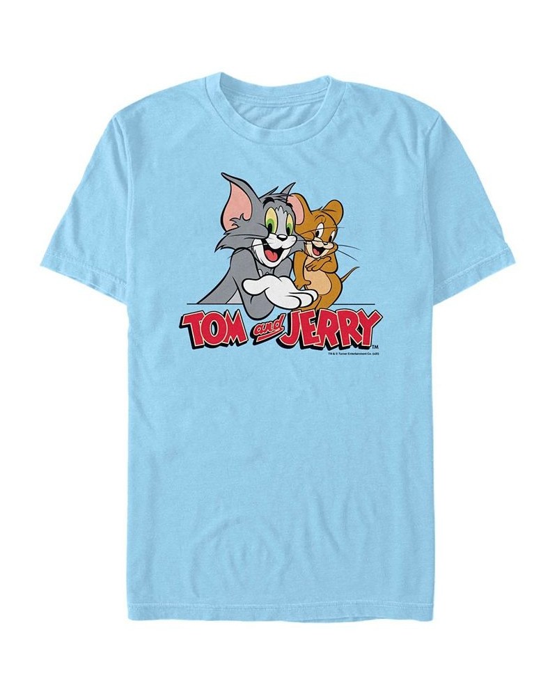 Men's Tom Jerry Simple Buds Short Sleeve T-shirt Blue $20.99 T-Shirts