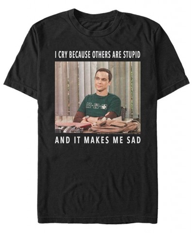 Men's Big Bang Theory Stupid Cry Short Sleeve T-shirt Black $20.29 T-Shirts