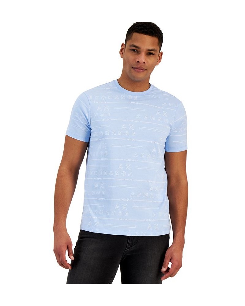 Men's All-Over AX Logo T-Shirt Blue $21.20 T-Shirts