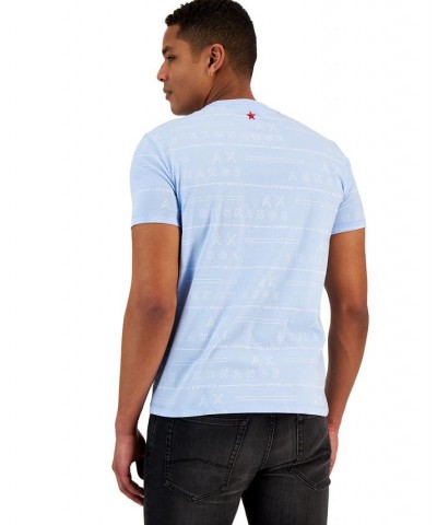 Men's All-Over AX Logo T-Shirt Blue $21.20 T-Shirts