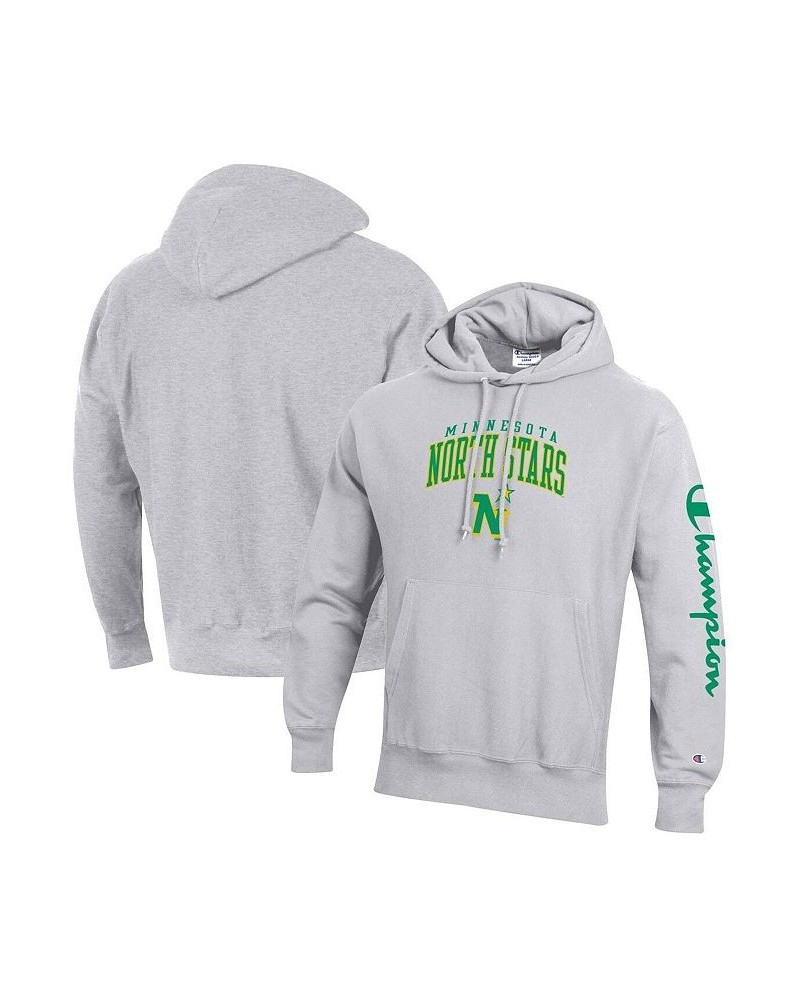 Men's Heather Gray Minnesota North Stars Reverse Weave Pullover Hoodie $29.60 Sweatshirt