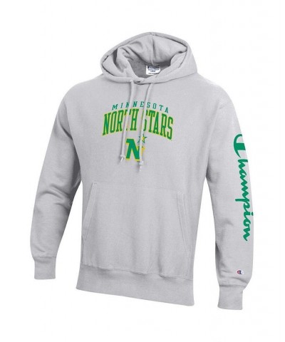 Men's Heather Gray Minnesota North Stars Reverse Weave Pullover Hoodie $29.60 Sweatshirt